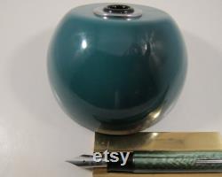 Esterbrook Desk Set Teal Base with Restored Green DeLuxe Fountain Pen and NOS 2668 Medium Point Nib Vintage 1950's