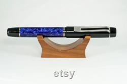 Executive Handmade Artisan Fountain Pen Executus Model Black and Blue Ice