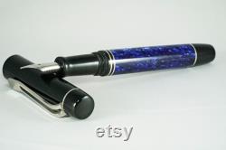 Executive Handmade Artisan Fountain Pen Executus Model Black and Blue Ice