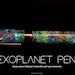 Exoplanet Meteorite Fountain Pen, Swarovski elements galaxy Art, Real Moldavite and Opal, hand-made ,Aurora Nebula, crystal glow, 23k Gold Nib