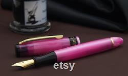 Fountain Pen Pink Resin Gold-plated 18K Made in Italy