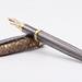 Fountain Pen Sterling Silver Sustainable Genuine Leather Handmade in Italy Golden Brown
