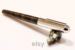 Fountain Pen Ziricote Steel Spring Rhodium Design Handmade