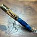 Fountain Pen in Antique Brass with Fly Fishing Motif