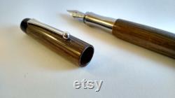 Fountain pen in oak (oak from the bog). Writing pen polished
