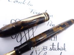 Gold and Black Marbled Conklin Fountain Pen restored