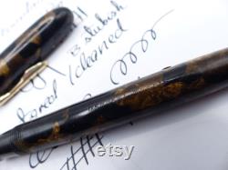 Gold and Black Marbled Conklin Fountain Pen restored