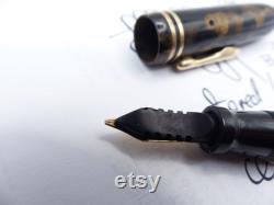 Gold and Black Marbled Conklin Fountain Pen restored