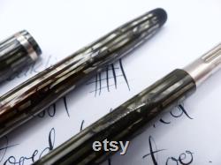 Gray Striated Conklin Fountain Pen and Pencil Set restored