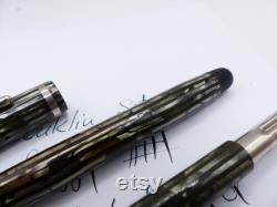 Gray Striated Conklin Fountain Pen and Pencil Set restored