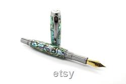 Green Fountain Pen Abalone Pen Hand-crafted from Seafoam Päua Abalone Luxury Abalone Pen Green Abalone Shell Executive Gift