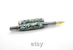 Green Fountain Pen Abalone Pen Hand-crafted from Seafoam Päua Abalone Luxury Abalone Pen Green Abalone Shell Executive Gift