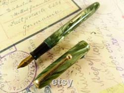 Green Marbled Waterman's Fountain Pen