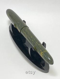 Green yellow ebonite fountain pen.