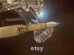 Hand-Turned Brass and Ivory Victorian Fountain Pen