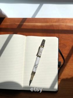 Hand made white marble fountain pen