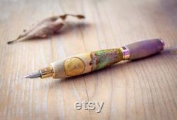 Handcrafted Custom Engraved Fountain Pen, Hand Turned Fountain Pen, Hand Painted Calligraphy Pen, Handmade Father's Day Gift, Luxury Pen