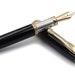 Handcrafted Fountain Pen Classic Black Resin and Silver 925 Grip Made in Italy