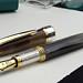 Handcrafted Fountain Pen Natural Buffalo Horn Sterling Silver HandMade in Italy