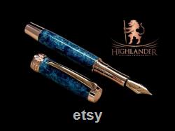 Handcrafted Luxury Rose Gold Fountain Pen, One of a Kind, Handmade in Colorado with Premium Hardware. Ink, Converter, Sleeve and Box Included.