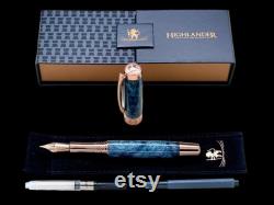 Handcrafted Luxury Rose Gold Fountain Pen, One of a Kind, Handmade in Colorado with Premium Hardware. Ink, Converter, Sleeve and Box Included.