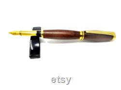 Handmade Baron Bolivian Rosewood Fountain Pen with 24Kt Gold Plating