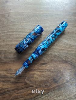 Handmade 'Blue and Bronze Swirl' Fountain Pen