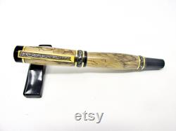 Handmade Cambridge Tamarind Rollerball with Silver and Titanium Gold Plating