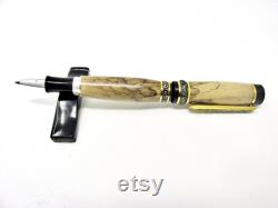 Handmade Cambridge Tamarind Rollerball with Silver and Titanium Gold Plating