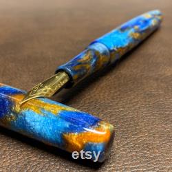 Handmade Diamondcast Blue Macaw Fountain Pen