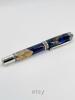 Handmade Fountain Pen, Calligraphy, Maple Burl and Resin Hybrid, Ink Pen,