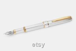 Handmade Fountain Pen Sterling Silver 925 Gold Plated 18K Metal Fittings Christmas Edition