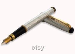 Handmade Fountain Pen Sterling Silver Made in Italy Hallmark 925 Artisans Precious Writing Instrument