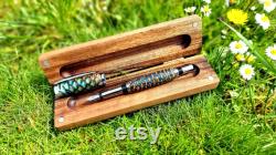 Handmade Fountain Pen with Epoxy Resin and Pine Cones Unique and Personalized Gift