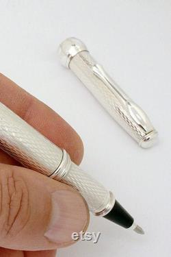 Handmade Lotus Fountain Pen Sterling Silver Hallmarked 925 Made in Italy
