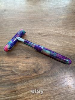 Handmade Purple, Pink and Green Diamondcast Fountain Pen