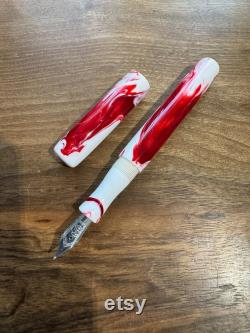 Handmade 'Red and White' Fountain Pen