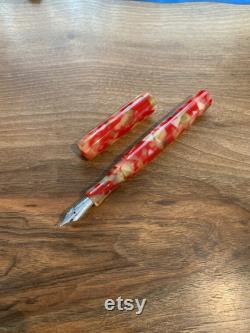 Handmade Red, white and green Pen Rod Co Fountain Pen