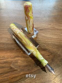 Handmade 'Water Lily Koi' Fountain Pen, in a Matte finish