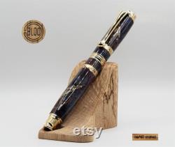 Handmade fountain pen, stabilized birch birl, real gold leaf, Retirement gift, Graduation gift,Birthday gift