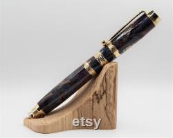 Handmade fountain pen, stabilized birch birl, real gold leaf, Retirement gift, Graduation gift,Birthday gift