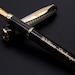 Handmade in Italy Fountain Pen Black Lacquer and Sterling Silver Vertical Personalization