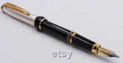 Handmade in Italy Fountain Pen Lacquer and Sterling Silver Personalized with Name
