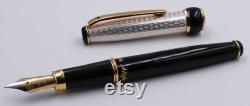 Handmade in Italy Fountain Pen Lacquer and Sterling Silver Personalized with Name