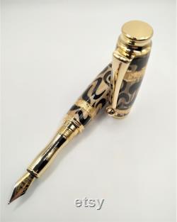 Handmade pen, Birch wood and resin, Gold leaf African dream , Retirement gift, Graduation gift, Birthday gift (Free wooden case)