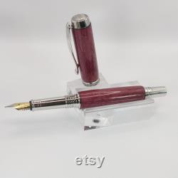 Handmade pen, Handturned pen, Handcrafted pen, Custom pen, Fountain pen, Luxury pen, Wooden pen, Rhodium, Black Titanium, Purpleheart