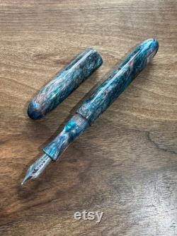 Handmade turquoise and copper Diamondcast Fountain Pen