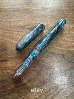 Handmade turquoise and copper Diamondcast Fountain Pen