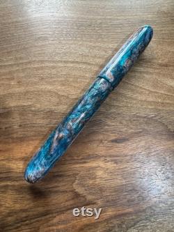 Handmade turquoise and copper Diamondcast Fountain Pen