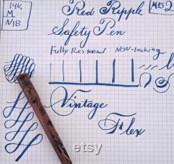 Hard Rubber Ripple Retractable Safety Pen 1900's Vintage Soft Flex Fountain Pen MFS 2 SOFT FLEX Restored